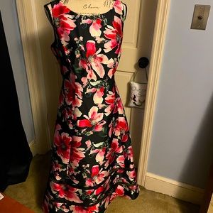 Adrianna Papell tea length floral dress